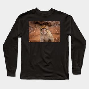 Barbary Macaque Monkey Long Sleeve T-Shirt